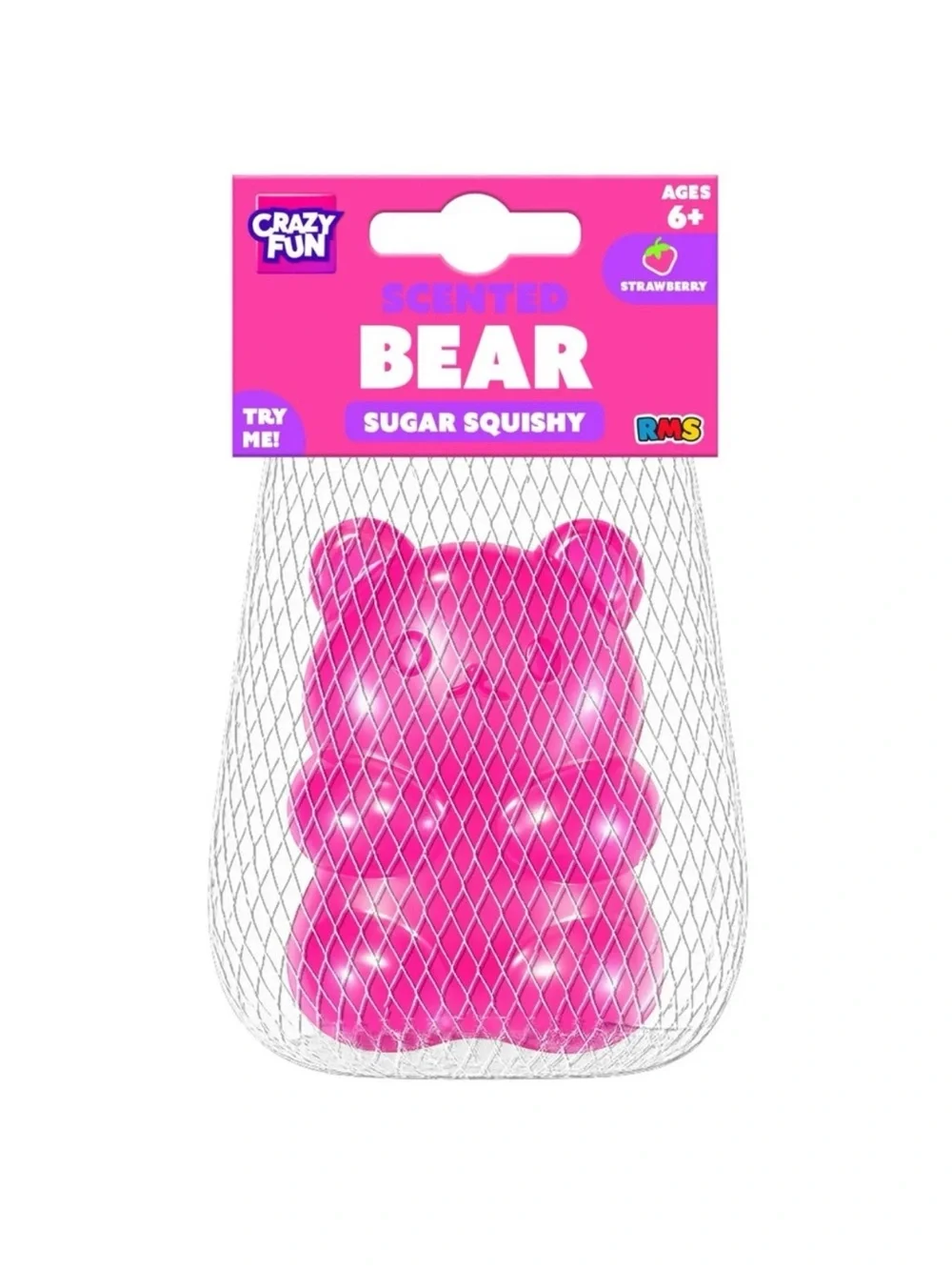Strawberry Scented Bear Sugar Squishy - Pink (Strawberry)